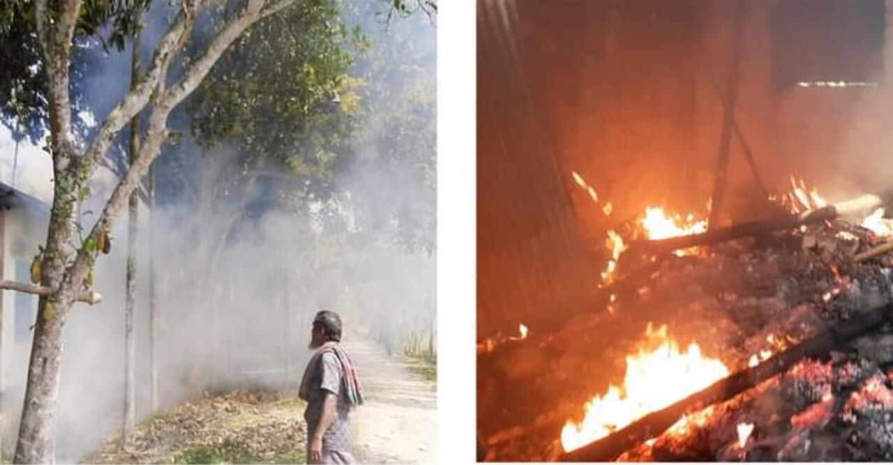 আগুন সন্ত্রাস কেড়ে নিলো ৫০ বছরের সাজানো সংসার