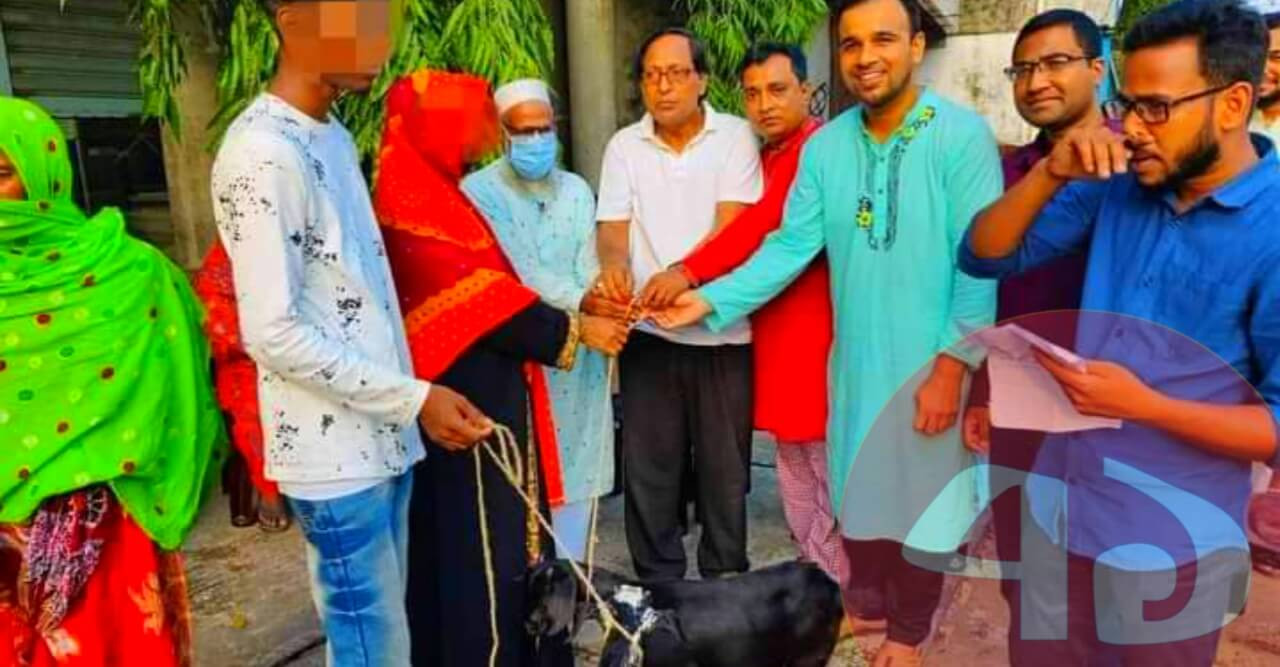 পত্নীতলায় 'পউস' এর উদ্যগে ছাগল বিতরণ