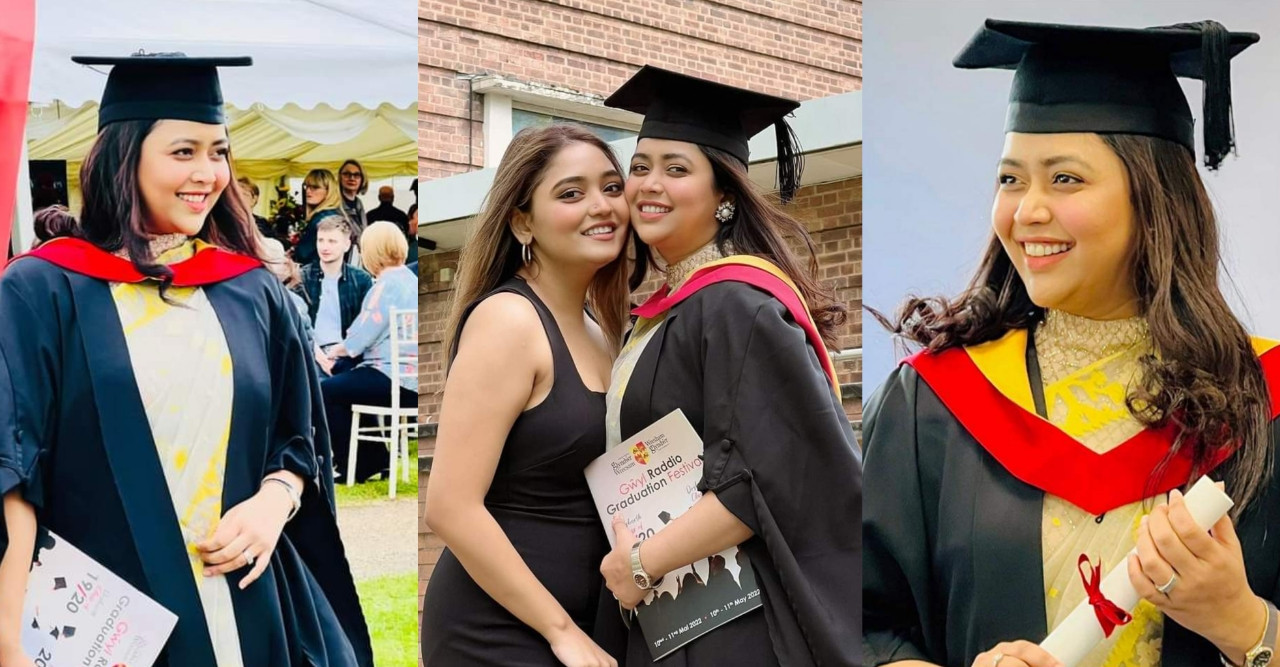 ইংল্যান্ডের গ্লিন্ডউর ইউনিভার্সিটি থেকে ডিগ্রি অর্জন করলেন ভাবনা