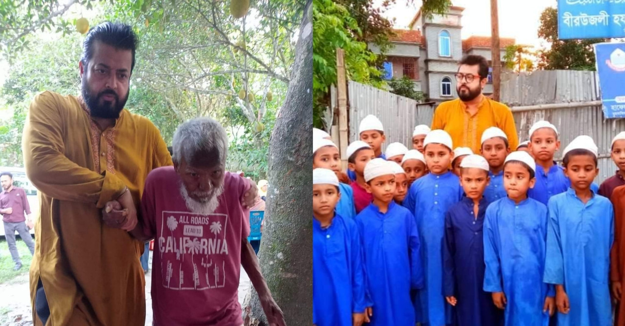 এতিম ছেলেদের মাঝে খাবার বিতরণ করেন- ওমর সানি